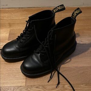 Dr. Martens Black Lace-Up Boots with AirWair Tag
